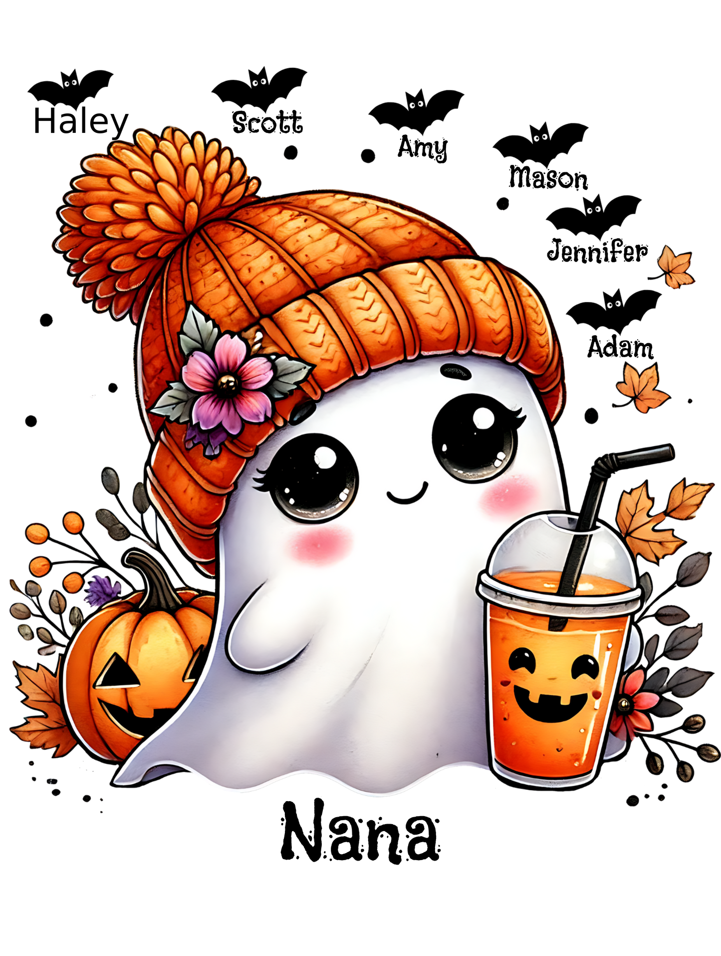 Personalized Cute Ghost Halloween T-Shirt