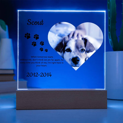 Personalized LED Light, Acrylic Square Plaque