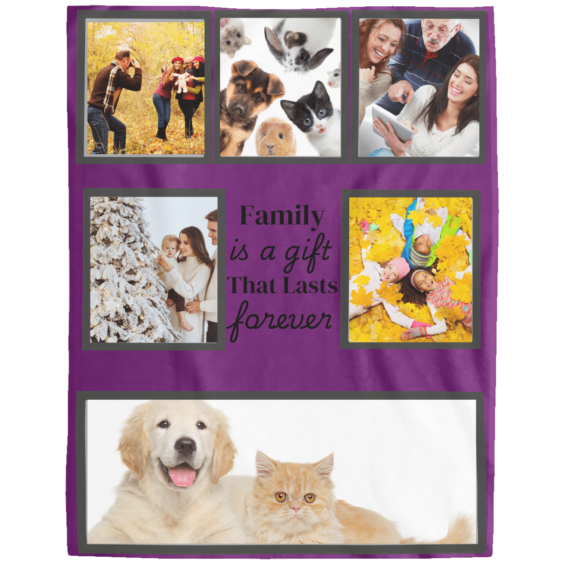 Personalize With Your Photos, Cozy Plush Fleece Blanket 60x80