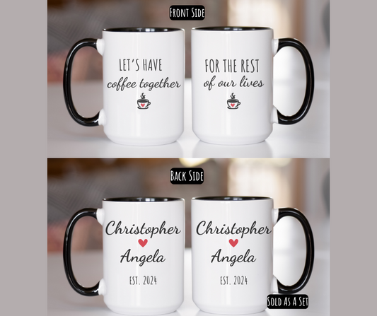 Love + Coffee - Personalized Set of Two 15OZ Mugs