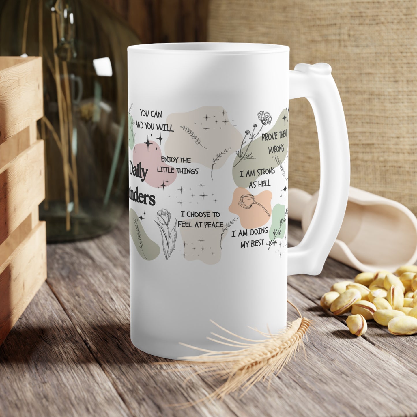 Inspirational Frosted Glass Mug