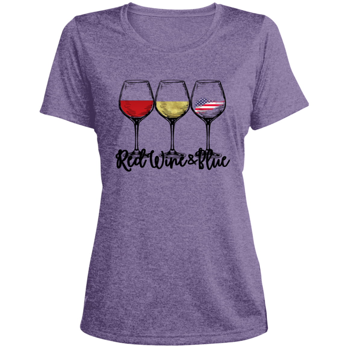 Wine & Liberty CLOSEOUT - LST360 Ladies' Heather Scoop Neck Performance Tee