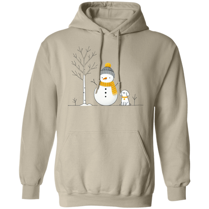 Dog, Snowman, Tree Pullover Hoodie