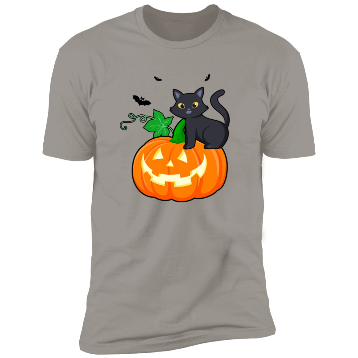 Cute Cat, Pumpkin & Bats Tee and Long Sleeve Tee