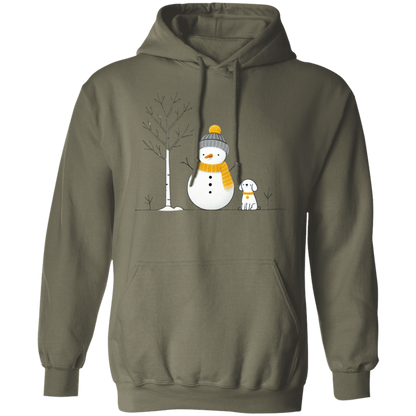 Dog, Snowman, Tree Pullover Hoodie