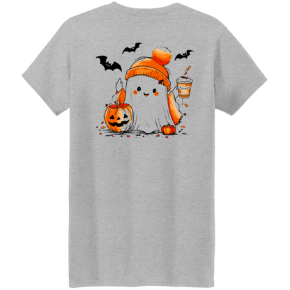 Cute Ghost & Coffee Halloween T-Shirt