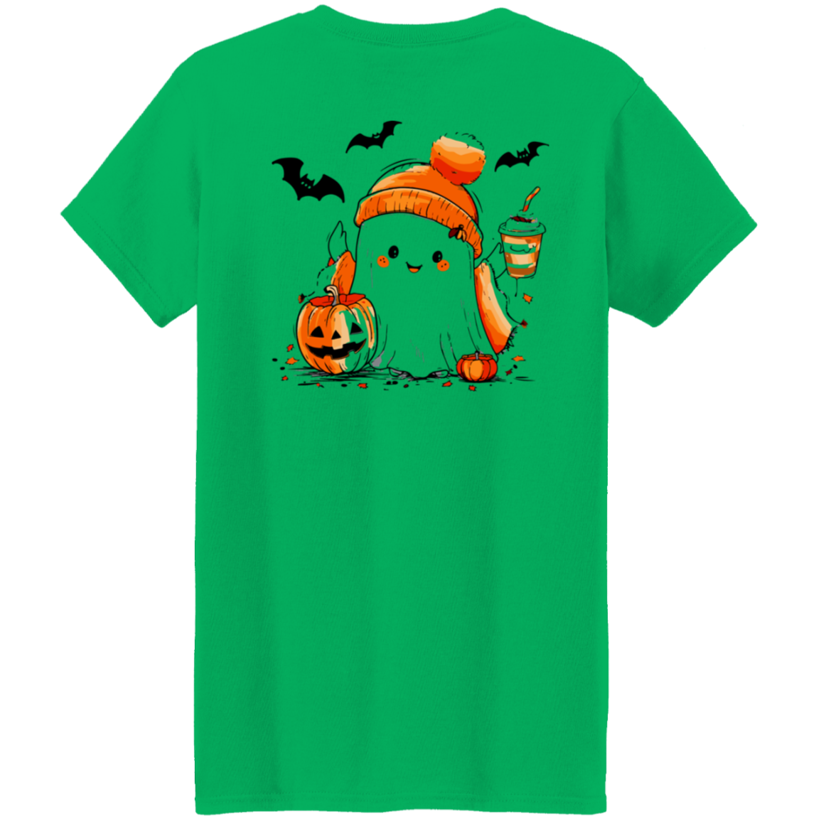 Cute Ghost & Coffee Halloween T-Shirt