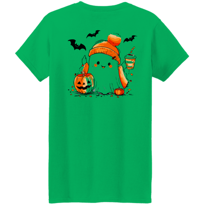 Cute Ghost & Coffee Halloween T-Shirt