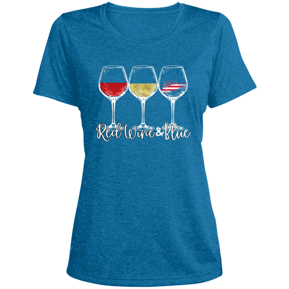 Wine & Liberty CLOSEOUT - LST360 Ladies' Heather Scoop Neck Performance Tee