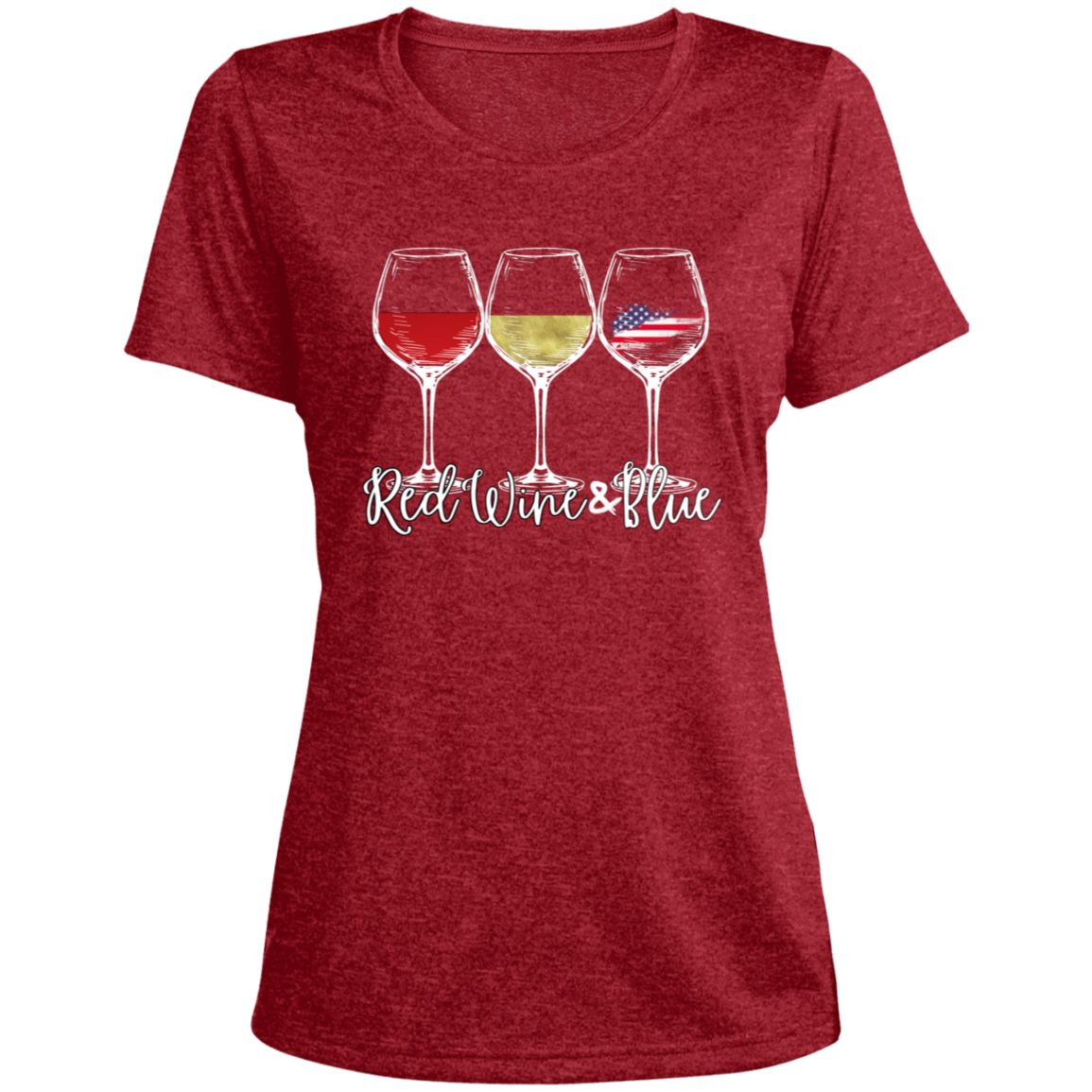 Wine & Liberty CLOSEOUT - LST360 Ladies' Heather Scoop Neck Performance Tee