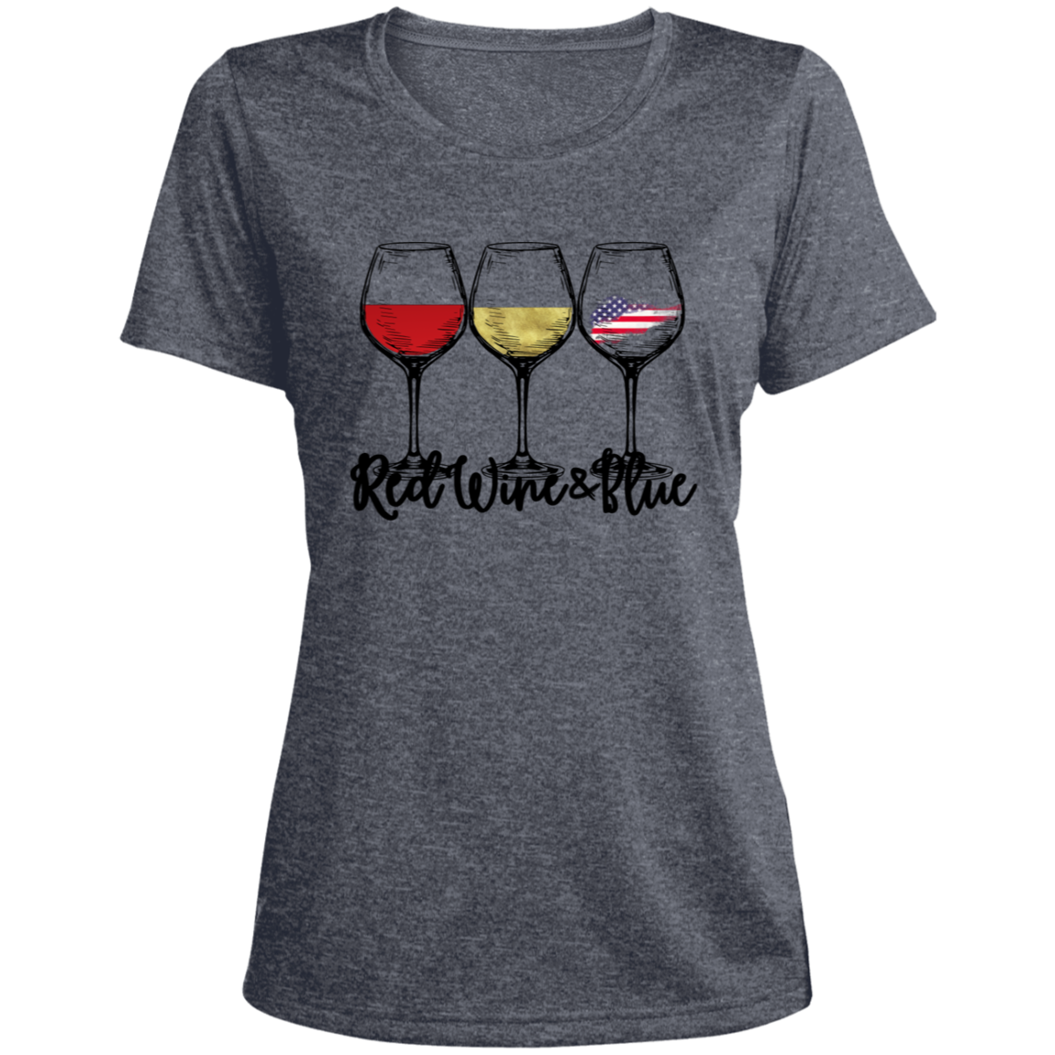 Wine & Liberty CLOSEOUT - LST360 Ladies' Heather Scoop Neck Performance Tee