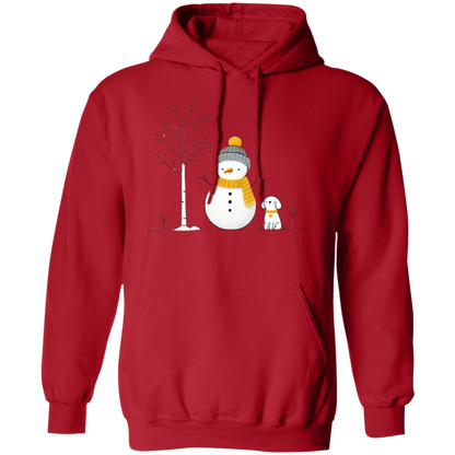 Dog, Snowman, Tree Pullover Hoodie