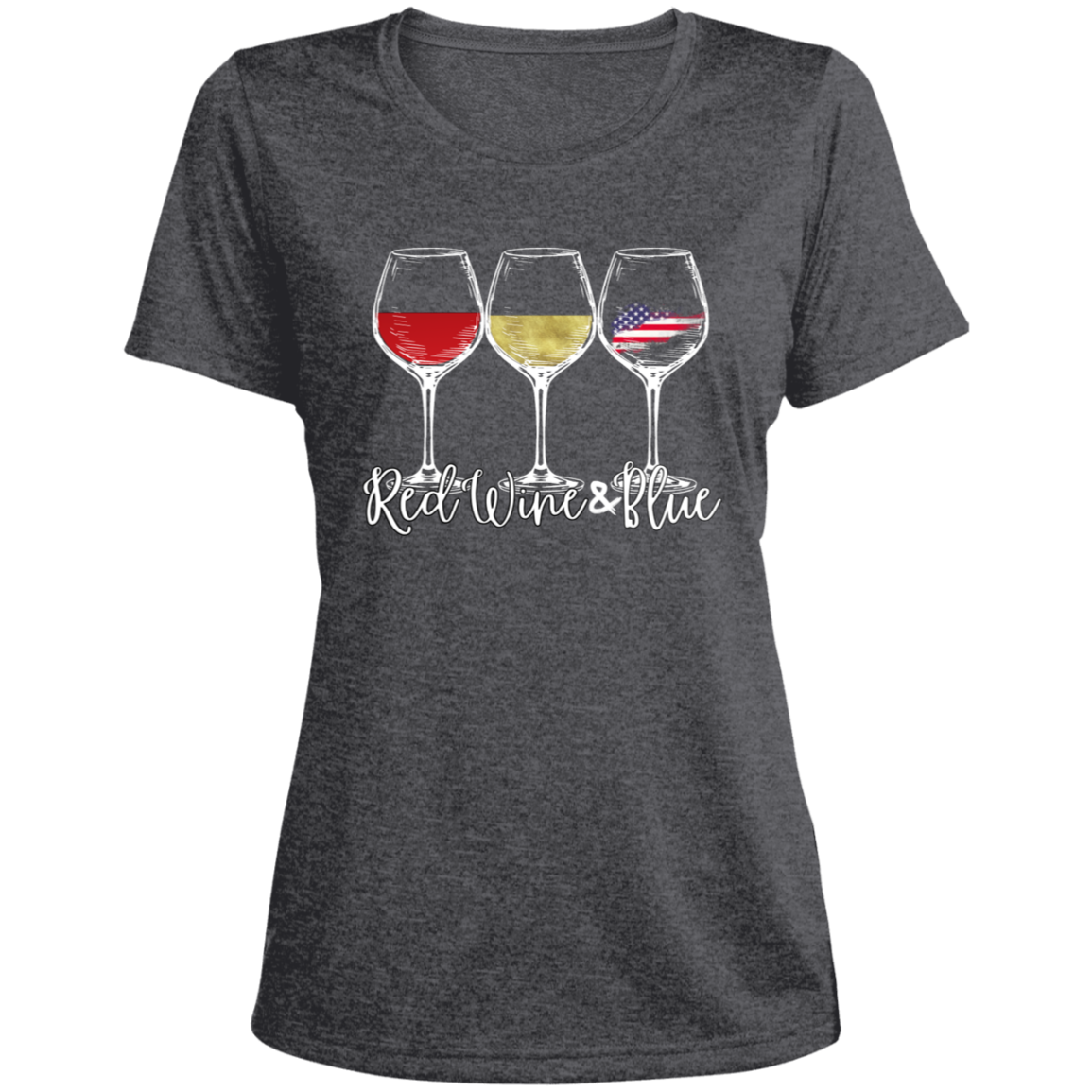 Wine & Liberty CLOSEOUT - LST360 Ladies' Heather Scoop Neck Performance Tee