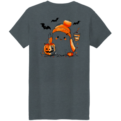 Cute Ghost & Coffee Halloween T-Shirt