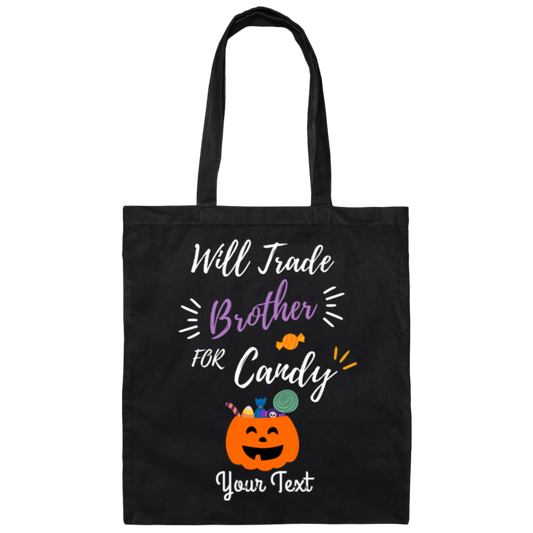 Personalized (Add Your Preferred Name) Trick o Treat Canvas Tote Bag