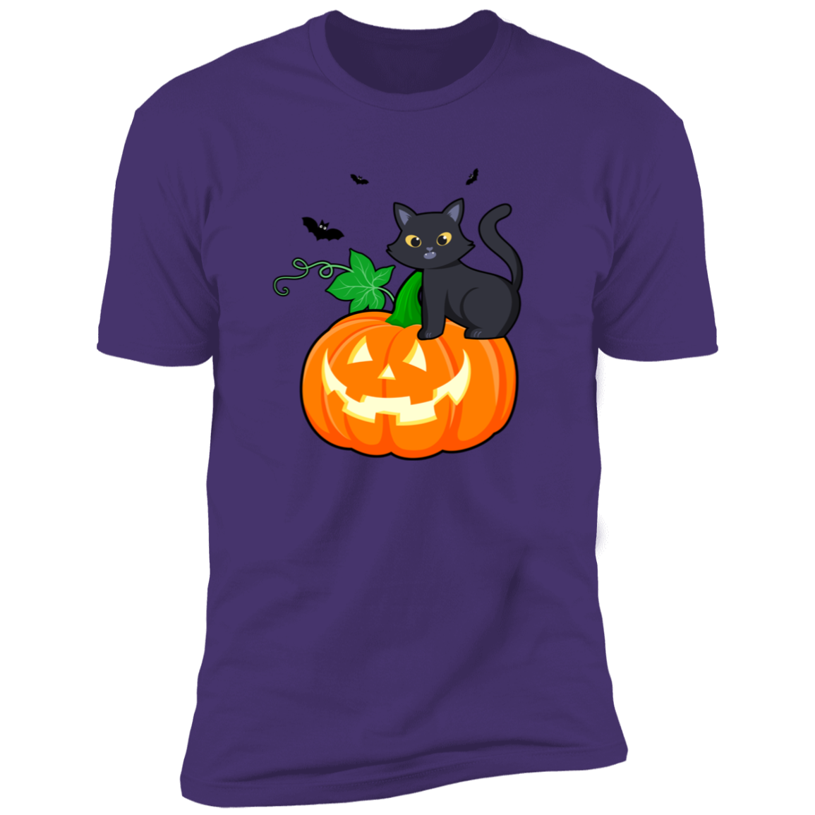 Cute Cat, Pumpkin & Bats Tee and Long Sleeve Tee