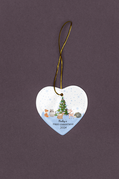 Personalized Ceramic Ornament, 2-Side Print With Your Personalization, Three Shapes To Choose From