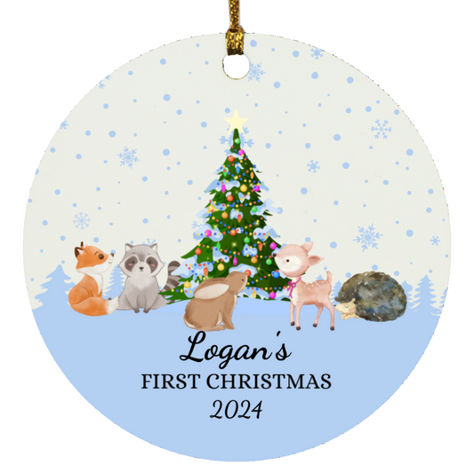 First Christmas Ornament, Personalize With Name & Year