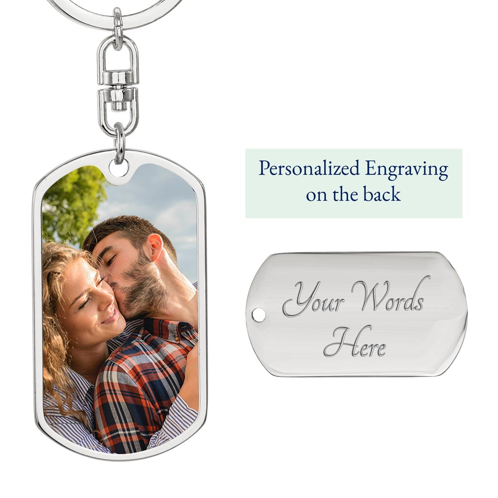 Thank You For Loving Me As Your Own - Custom Pendant Swivel Keychain for Stepdad