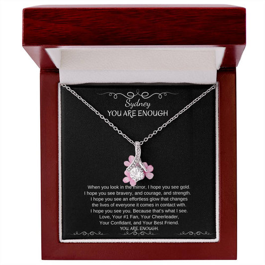 Personalized, "You Are Enough" Single Pendant Necklace