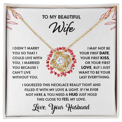 To My Beautiful Wife | Love Knot Necklace