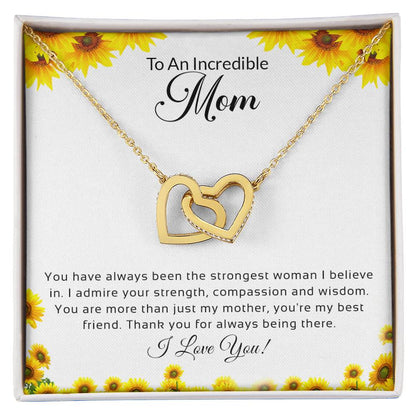 To an Incredible Mom | Interlocking Hearts necklace