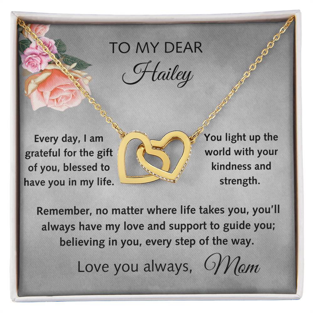 Interlocking Hearts Necklace, With Heartfelt Message