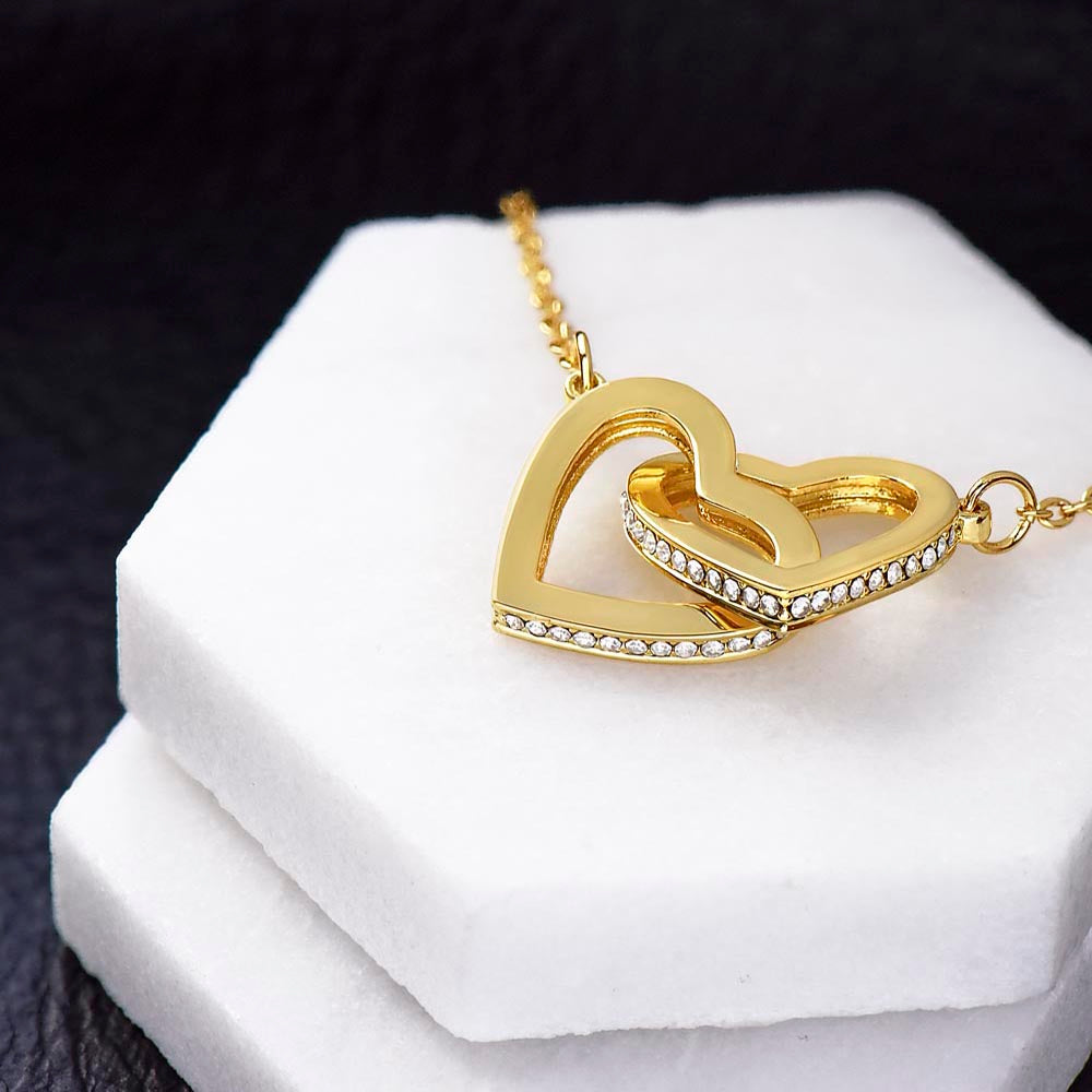 Interlocking Hearts Necklace, With Heartfelt Message