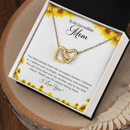 To an Incredible Mom | Interlocking Hearts necklace