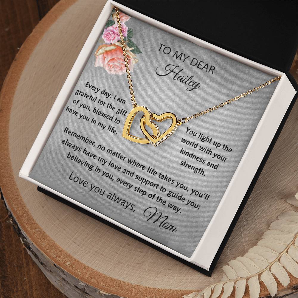 Interlocking Hearts Necklace, With Heartfelt Message