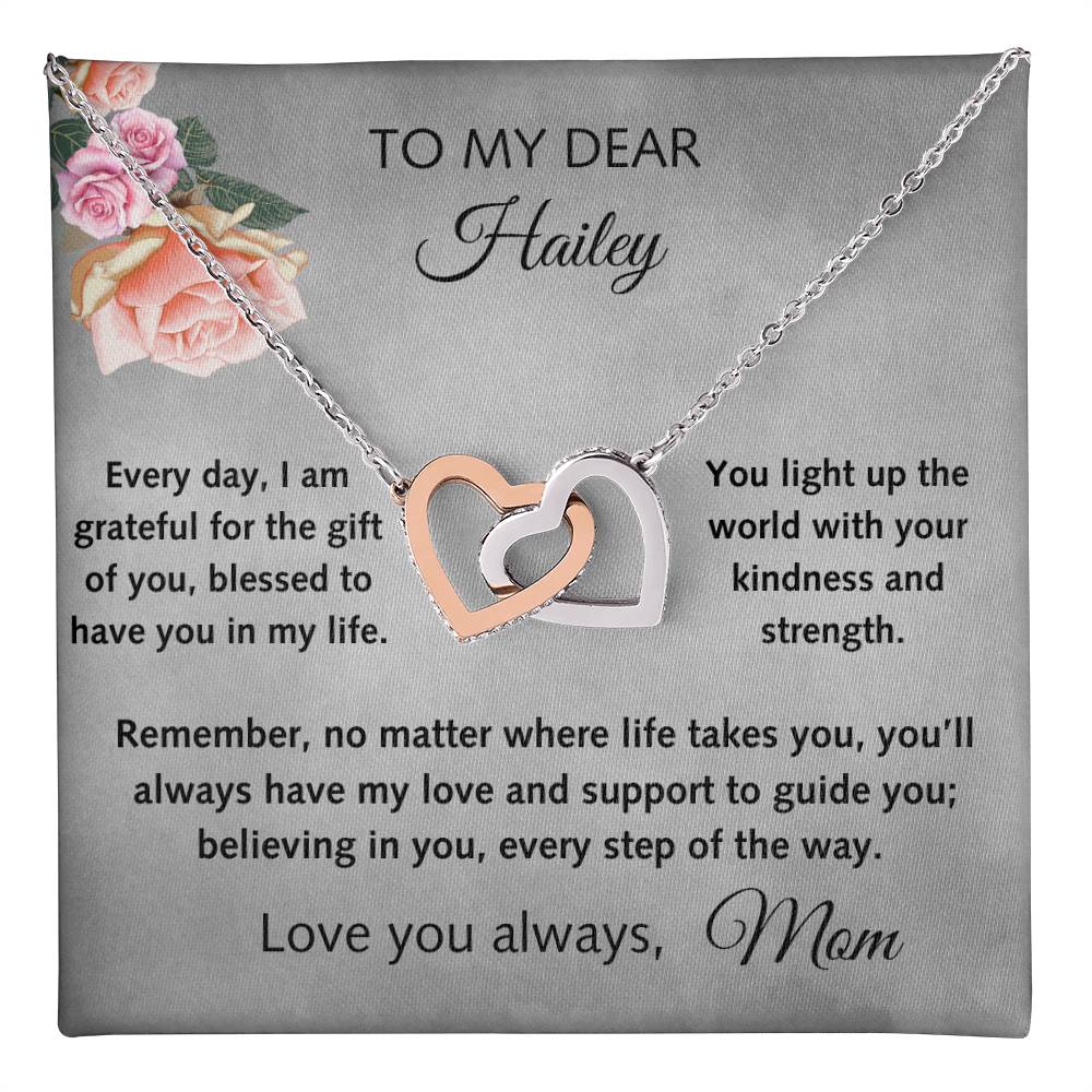 Interlocking Hearts Necklace, With Heartfelt Message