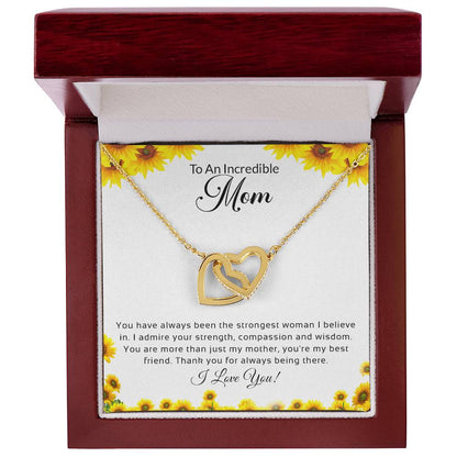 To an Incredible Mom | Interlocking Hearts necklace