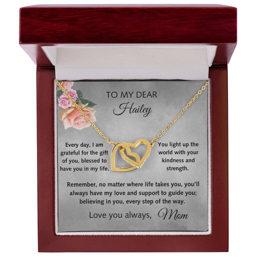 Interlocking Hearts Necklace, With Heartfelt Message