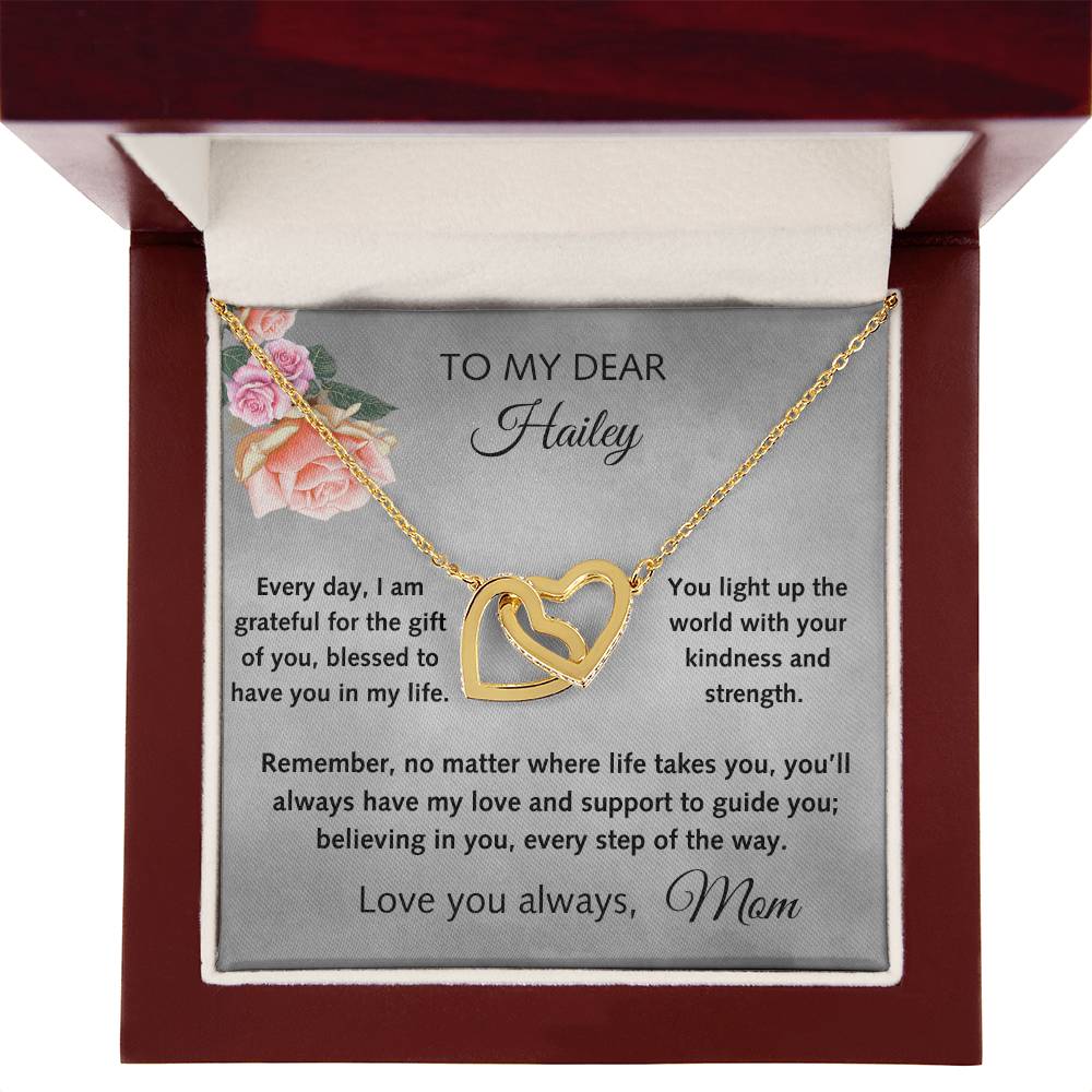 Interlocking Hearts Necklace, With Heartfelt Message