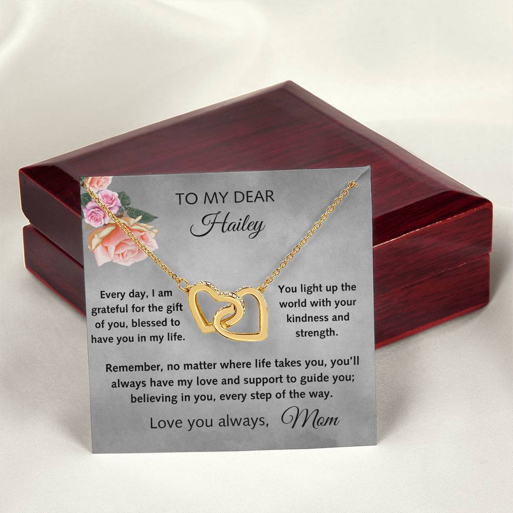 Interlocking Hearts Necklace, With Heartfelt Message