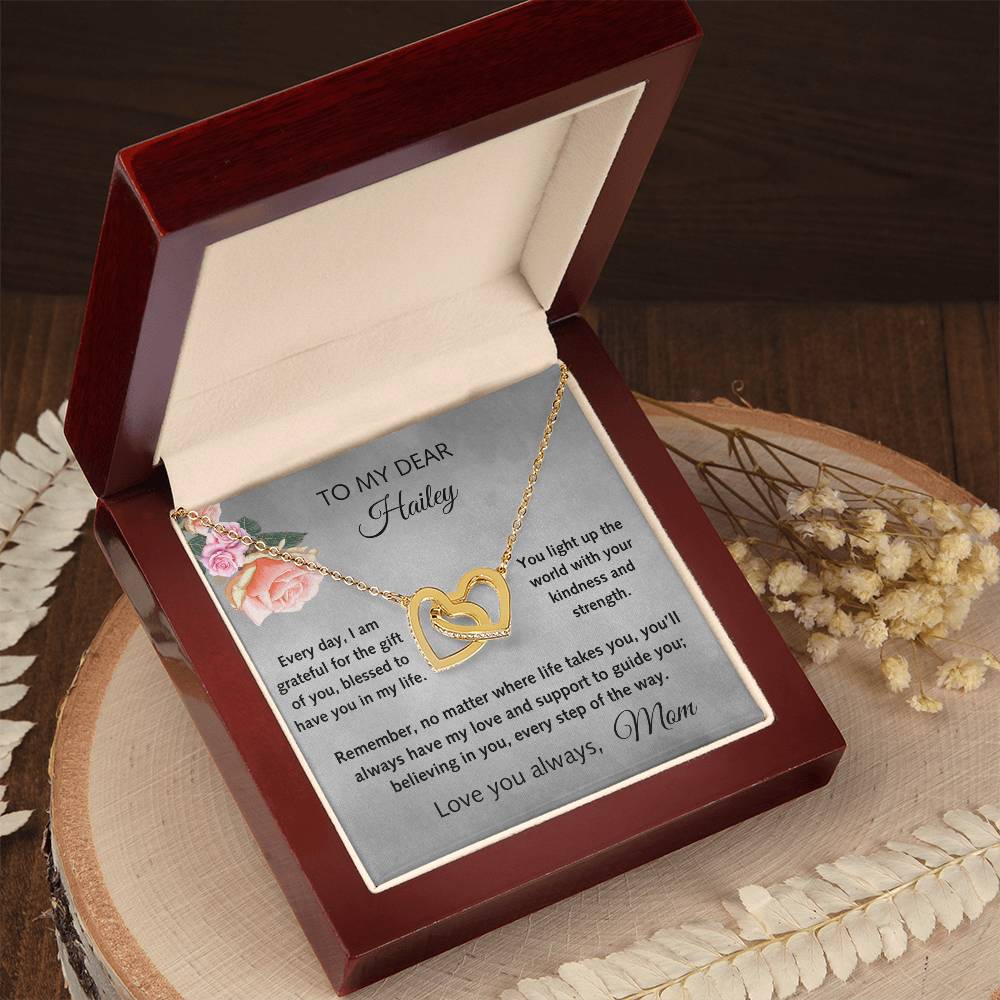 Interlocking Hearts Necklace, With Heartfelt Message