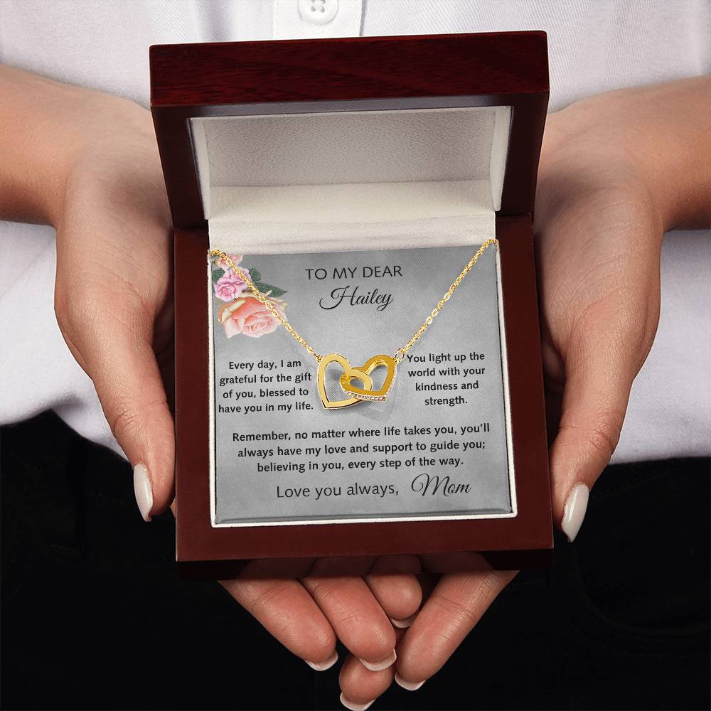 Interlocking Hearts Necklace, With Heartfelt Message