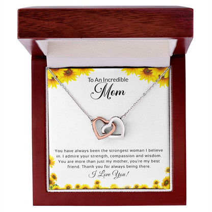 To an Incredible Mom | Interlocking Hearts necklace