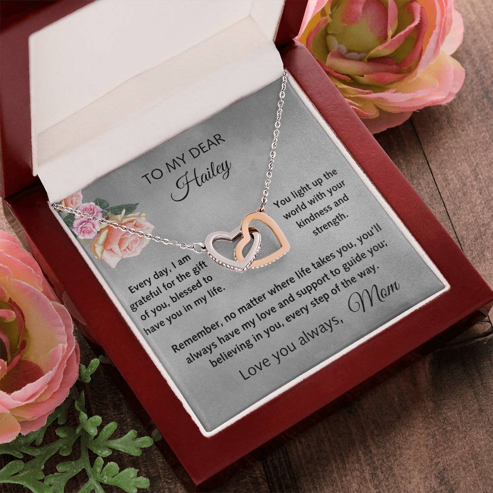 Interlocking Hearts Necklace, With Heartfelt Message