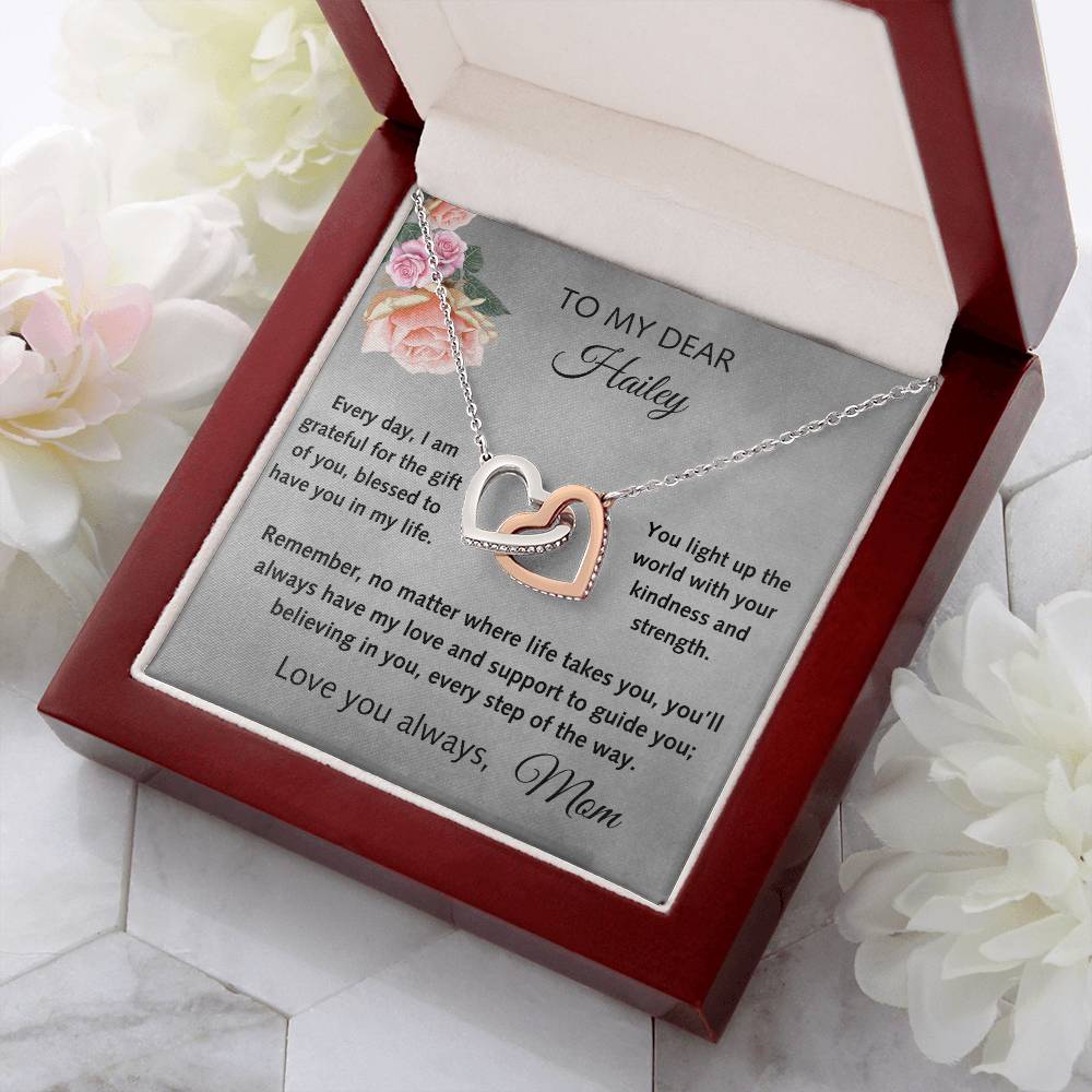 Interlocking Hearts Necklace, With Heartfelt Message