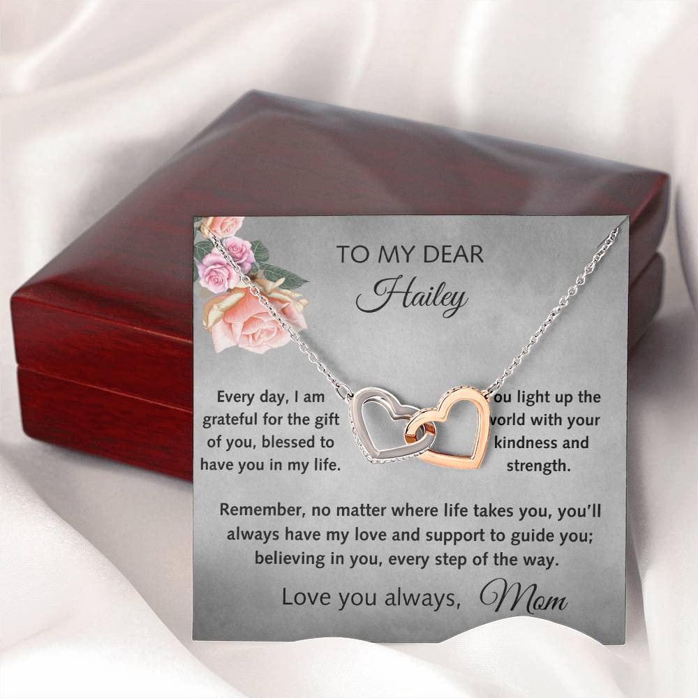 Interlocking Hearts Necklace, With Heartfelt Message