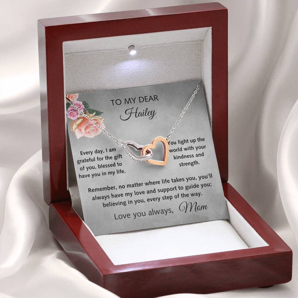 Interlocking Hearts Necklace, With Heartfelt Message