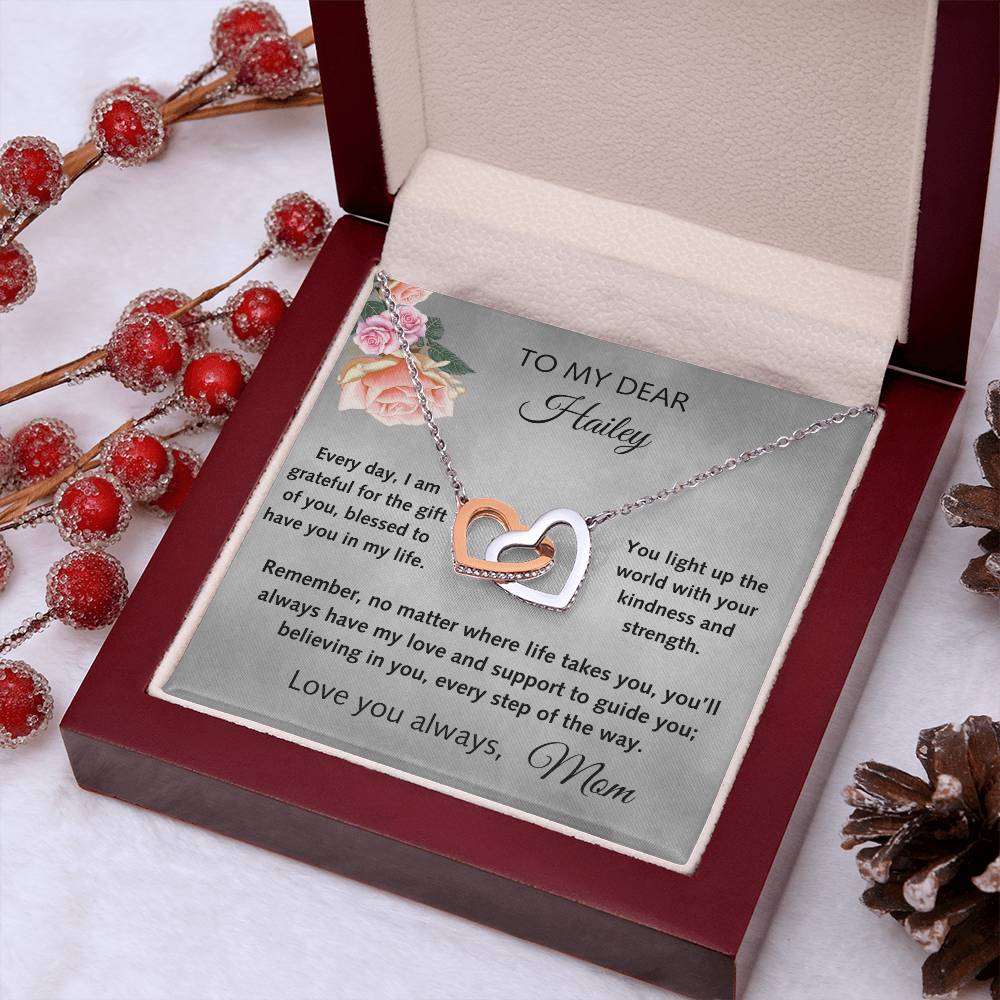 Interlocking Hearts Necklace, With Heartfelt Message