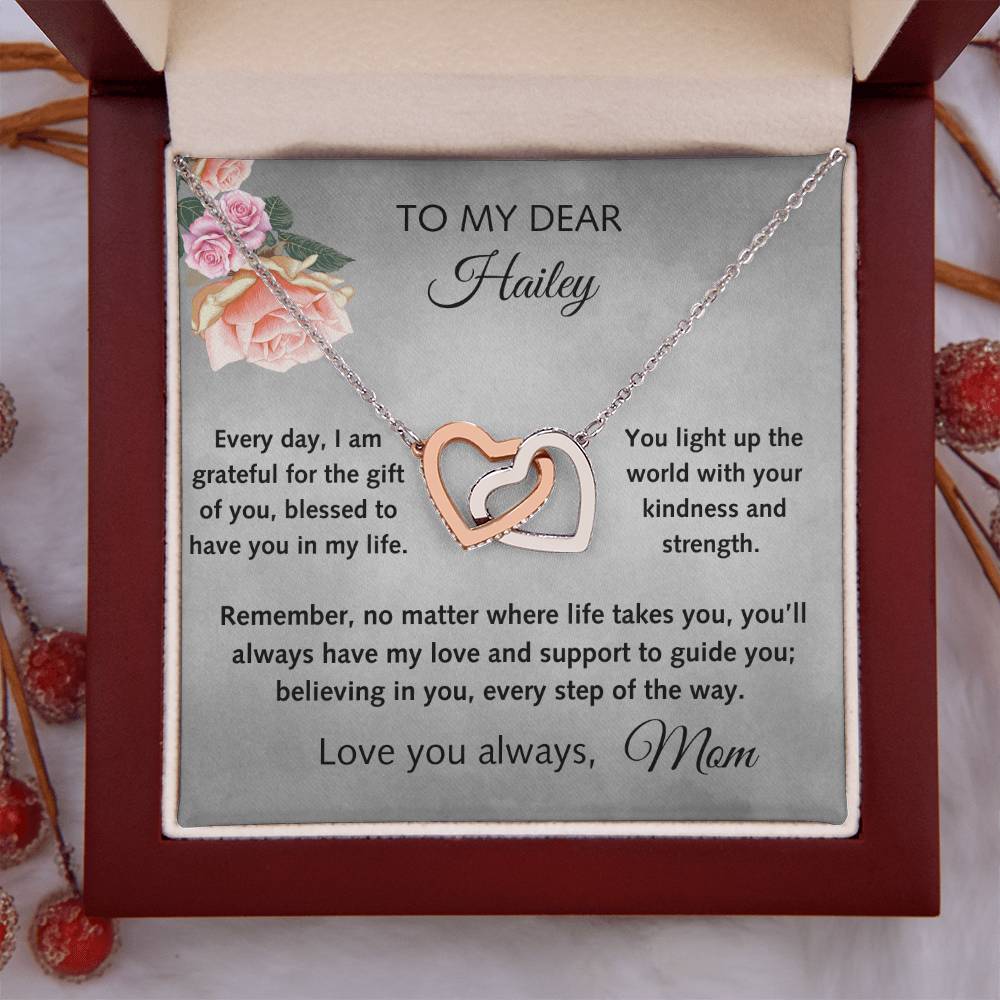 Interlocking Hearts Necklace, With Heartfelt Message