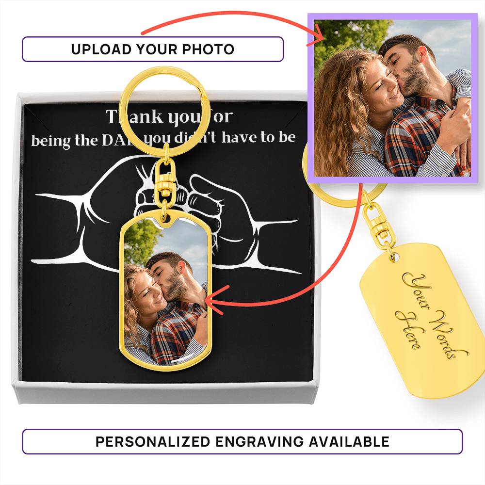 Thank You For Loving Me As Your Own - Custom Pendant Swivel Keychain for Stepdad