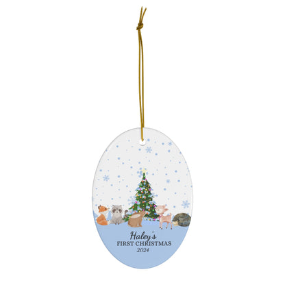 Personalized Ceramic Ornament, 2-Side Print With Your Personalization, Three Shapes To Choose From