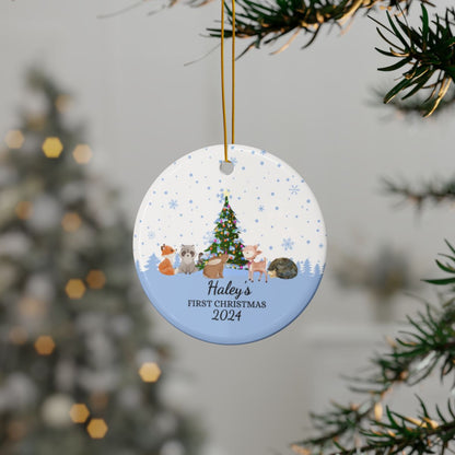 Personalized Ceramic Ornament, 2-Side Print With Your Personalization, Three Shapes To Choose From