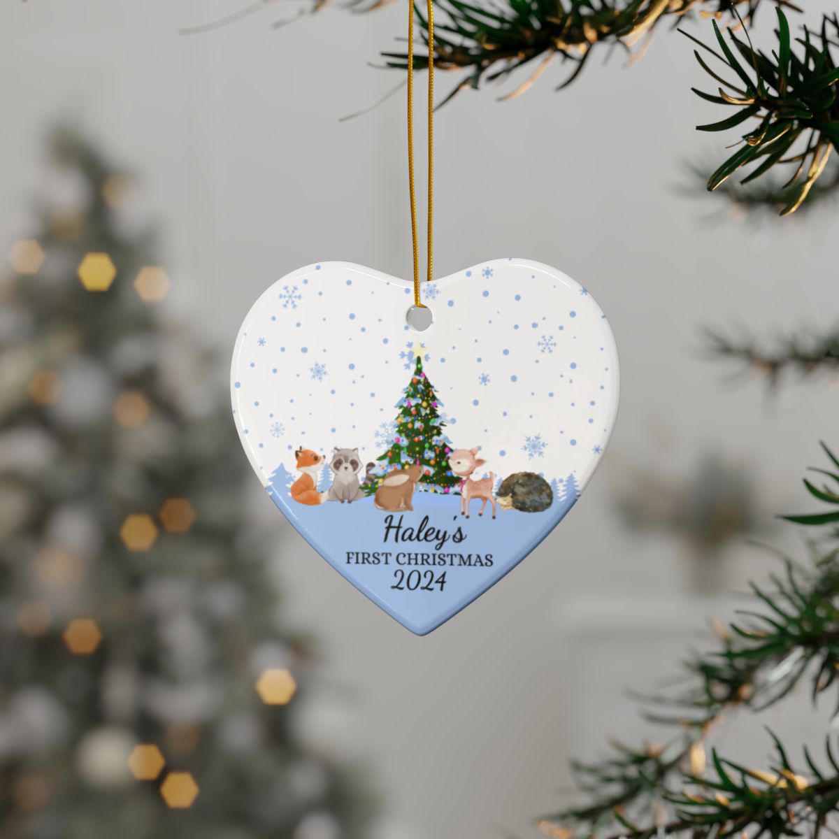 Personalized Ceramic Ornament, 2-Side Print With Your Personalization, Three Shapes To Choose From